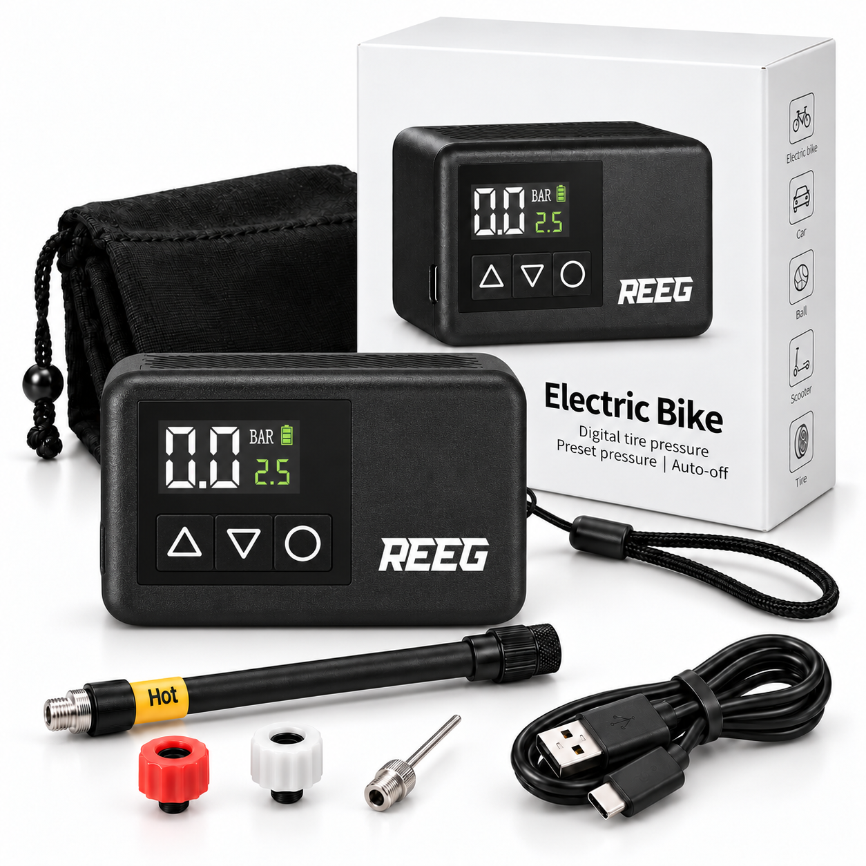 REEG Air Pump MINI – pompka z pudełkiem, wężykiem i akcesoriami